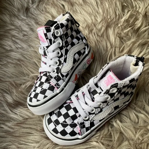 🩷🤍❤️ Vans Toddler Sk8-Hi Zip Candy Hearts - Picture 4 of 12
